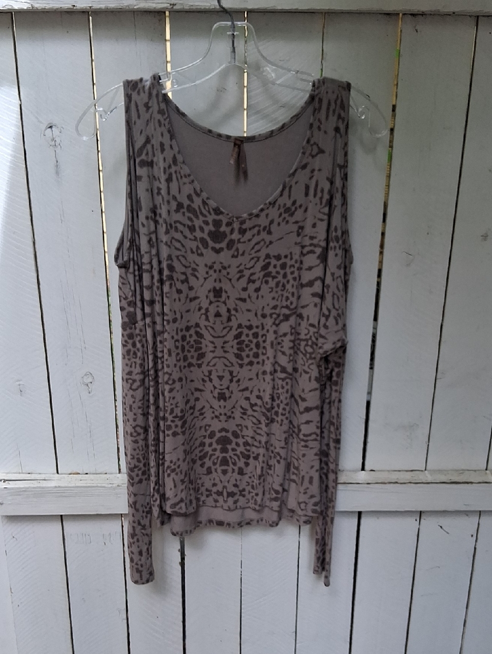 Stetson Taupe Animal-Print Sleeveless Tank Top